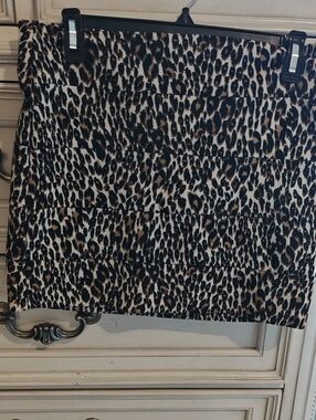 Love Culture Leopard Print Mini Skirt in Black, Brown & Cream